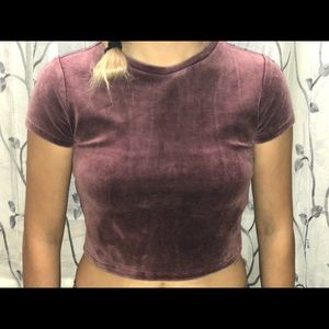 Forever21 Magenta Purple Velvet  Crop Top